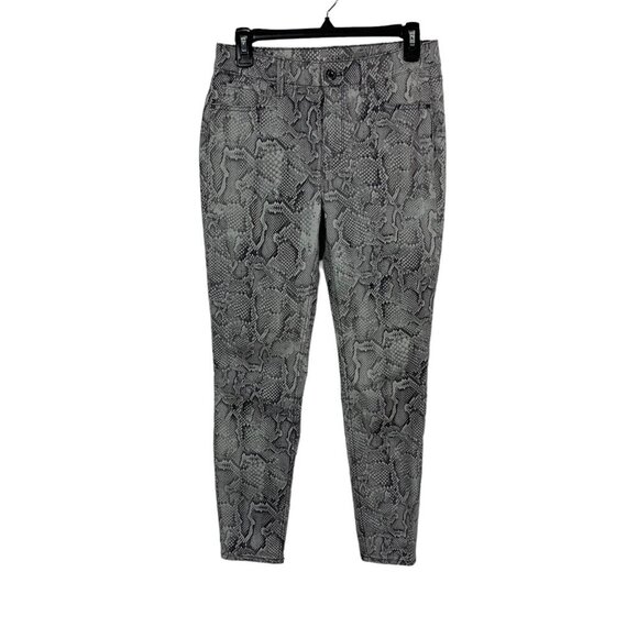 White House Black Market The Skinny Ankle Snake Print High Rise Stretch Pants 4 - Picture 1 of 8